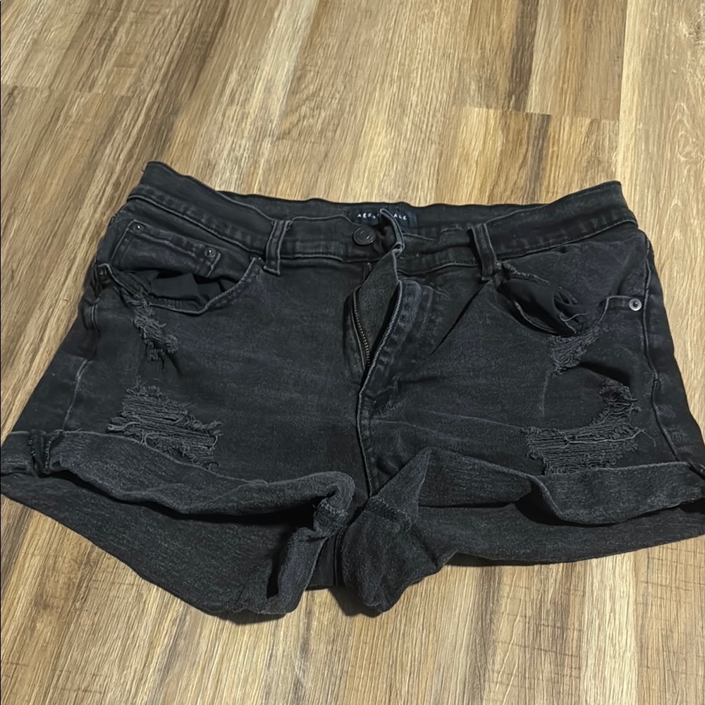 Stylish Black Distressed Women's Shorts
